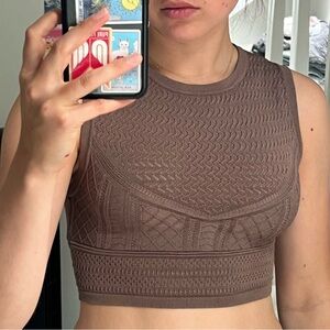 Aritzia Babaton Brown Knit Cropped Tank